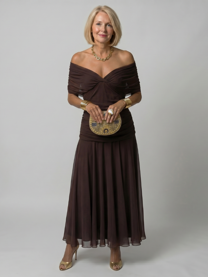 Stella & Grace™ | Off-Shoulder Midi Dress