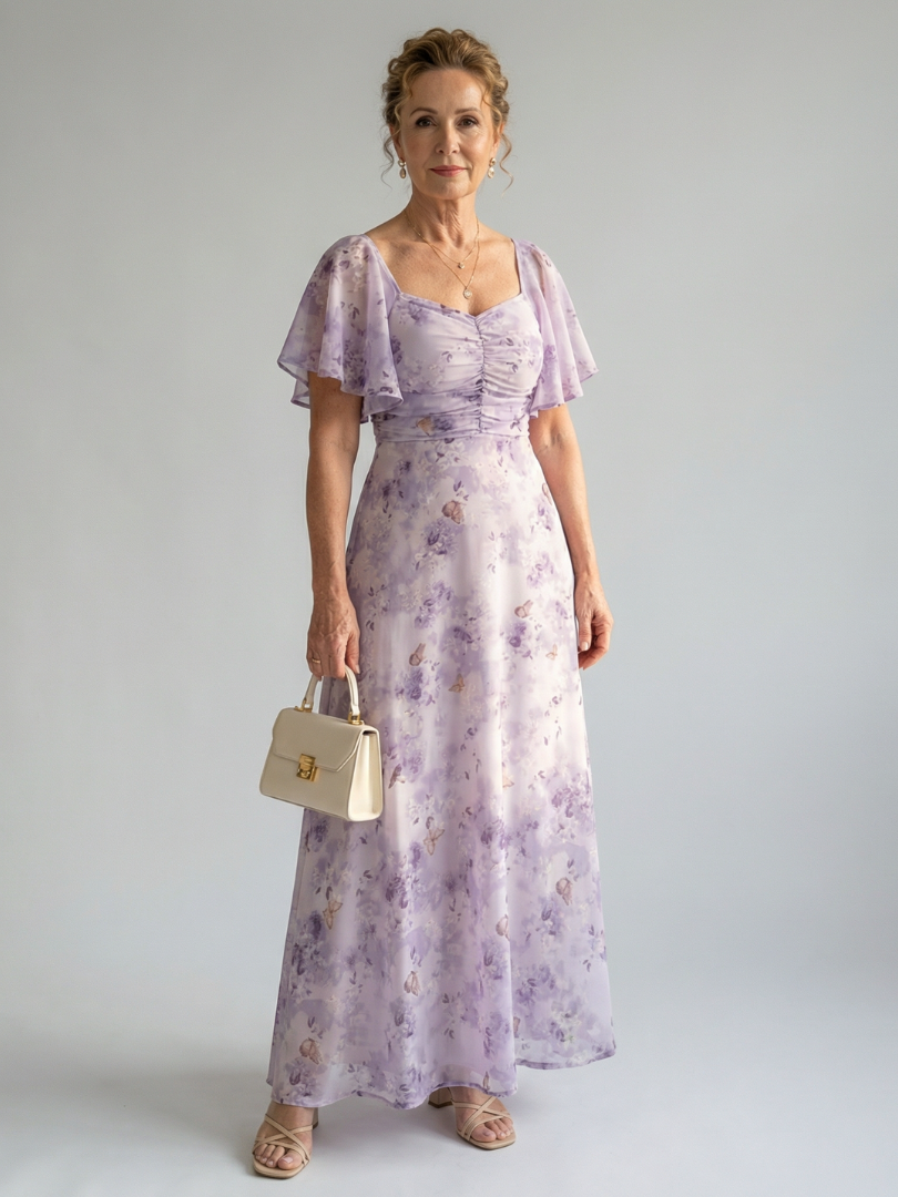 Vaelis | Midi Dress with Ruffle Sleeves
