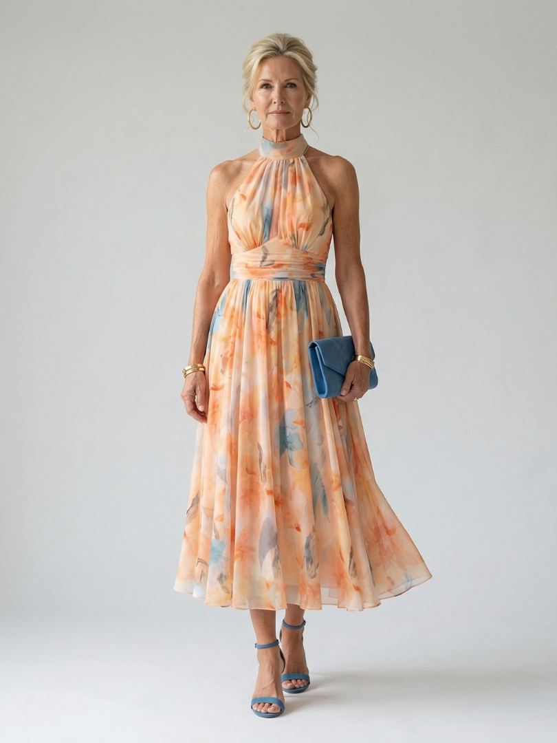 Stella & Grace™ | Halter Neck Midi Dress