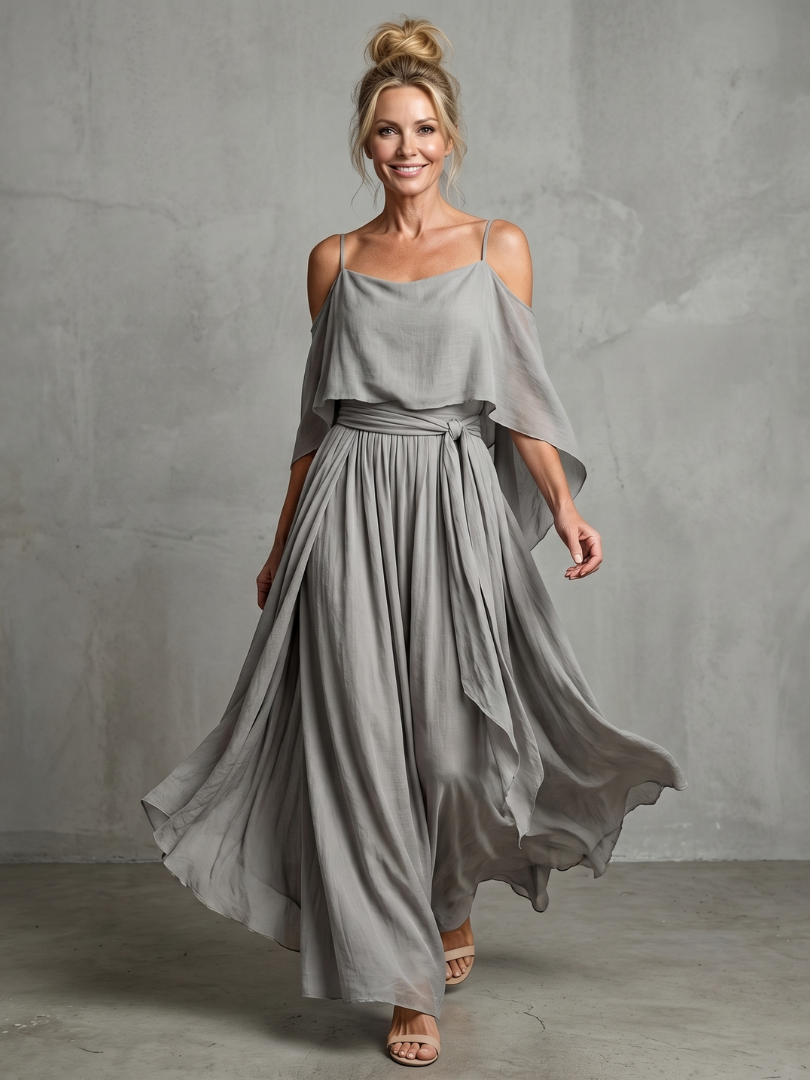 Marisol | Layered Off-Shoulder Top and Wide-Leg Trousers