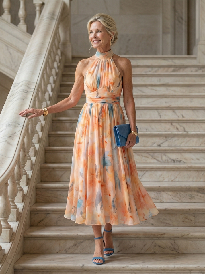 Stella & Grace™ | Halter Neck Midi Dress